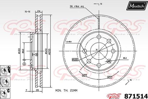 Maxtech 70180347 - Прокладка, поршень корпусу скоби тор autozip.com.ua