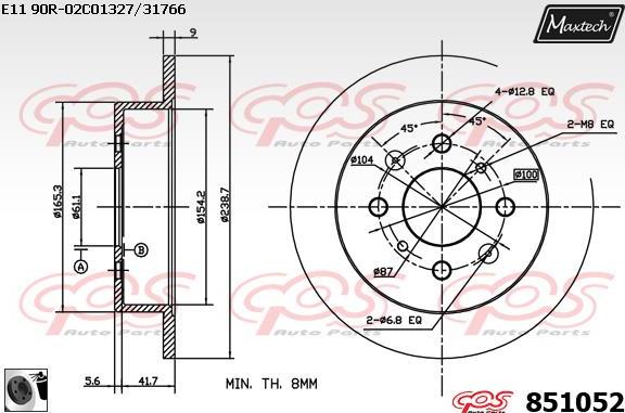 Maxtech 70180351 - Прокладка, поршень корпусу скоби тор autozip.com.ua