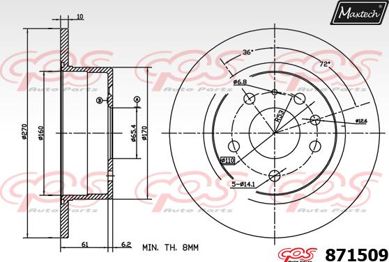 Maxtech 70180365 - Прокладка, поршень корпусу скоби тор autozip.com.ua