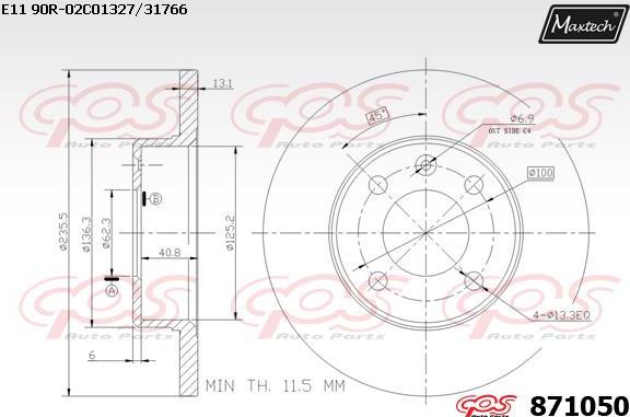 Maxtech 70180368 - Прокладка, поршень корпусу скоби тор autozip.com.ua