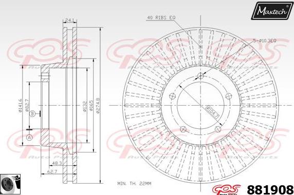 Maxtech 70180362 - Прокладка, поршень корпусу скоби тор autozip.com.ua