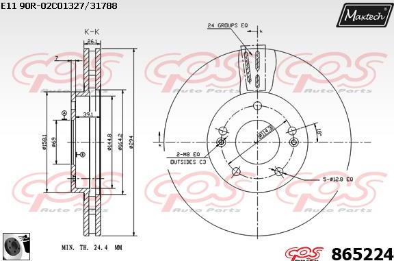 Maxtech 70180319 - Прокладка, поршень корпусу скоби тор autozip.com.ua