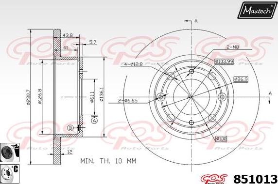 Maxtech 70180318 - Прокладка, поршень корпусу скоби тор autozip.com.ua