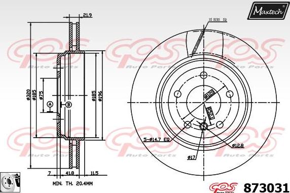 Maxtech 70180380 - Прокладка, поршень корпусу скоби тор autozip.com.ua