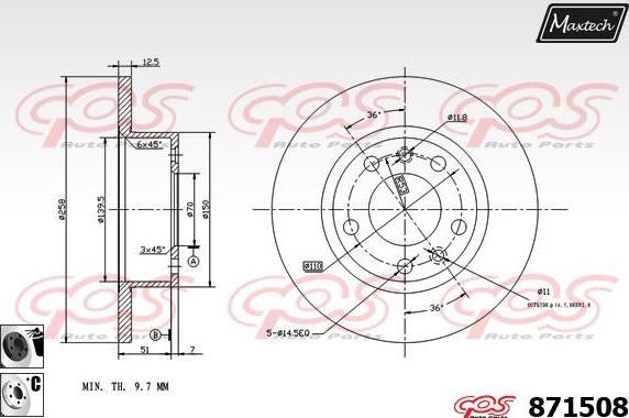 Maxtech 70180382 - Прокладка, поршень корпусу скоби тор autozip.com.ua