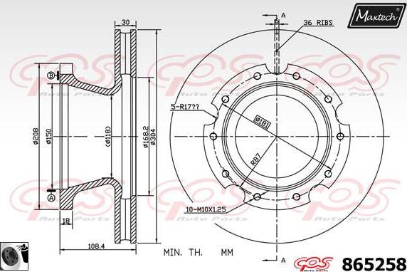 Maxtech 70180339 - Прокладка, поршень корпусу скоби тор autozip.com.ua