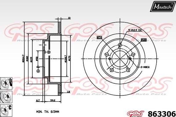 Maxtech 70180334 - Прокладка, поршень корпусу скоби тор autozip.com.ua