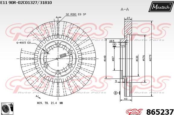 Maxtech 70180331 - Прокладка, поршень корпусу скоби тор autozip.com.ua