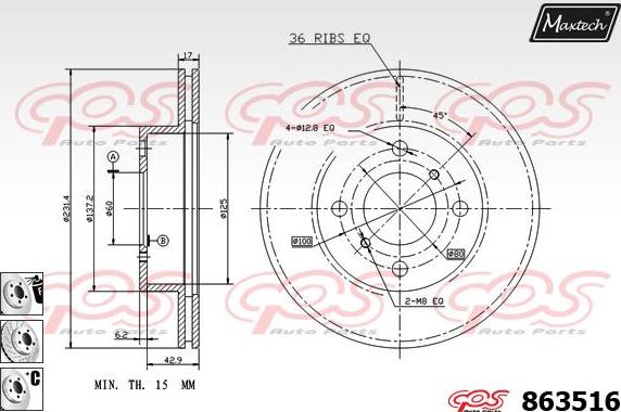 Maxtech 72960034 - Поршень, корпус скоби гальма autozip.com.ua