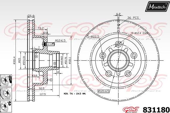 Maxtech 70180248 - Прокладка, поршень корпусу скоби тор autozip.com.ua