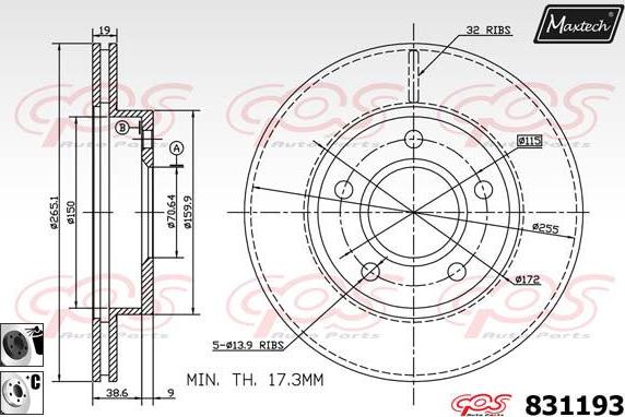 Maxtech 70180258 - Прокладка, поршень корпусу скоби тор autozip.com.ua