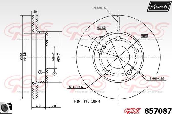 Maxtech 70180267 - Прокладка, поршень корпусу скоби тор autozip.com.ua