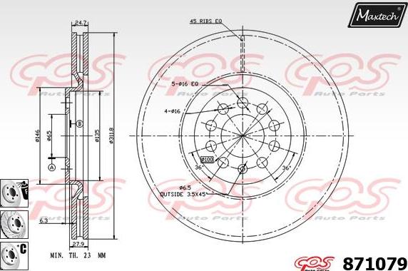 Maxtech 72950002 - Поршень, корпус скоби гальма autozip.com.ua