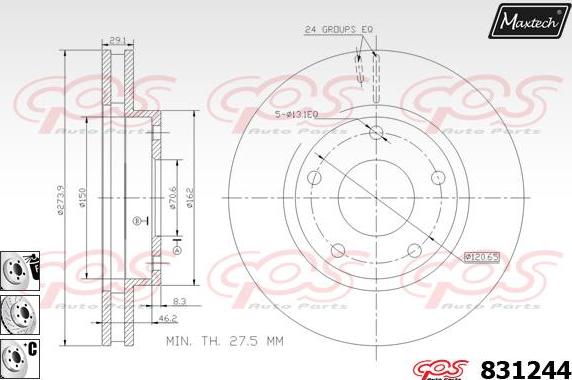 Maxtech 70180217 - Прокладка, поршень корпусу скоби тор autozip.com.ua