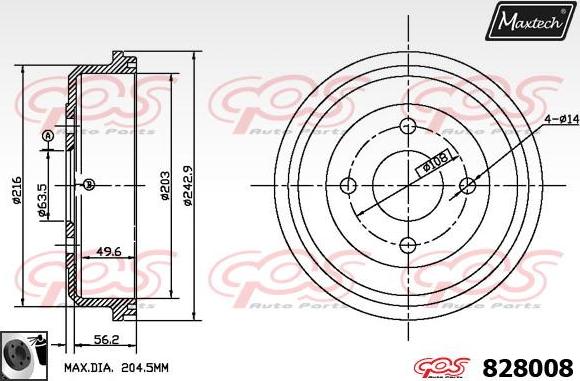 Maxtech 70180287 - Прокладка, поршень корпусу скоби тор autozip.com.ua