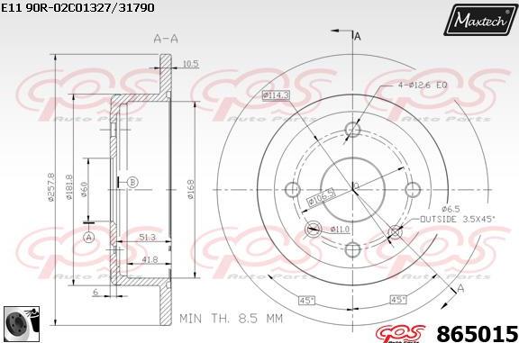 Maxtech 70180236 - Прокладка, поршень корпусу скоби тор autozip.com.ua