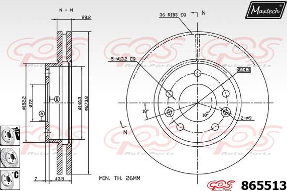 Maxtech 72948014 - Поршень, корпус скоби гальма autozip.com.ua