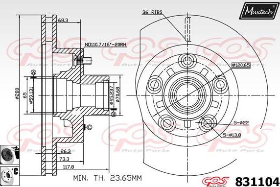 Maxtech 70200483 - Ремкомплект, гальмівний супорт autozip.com.ua