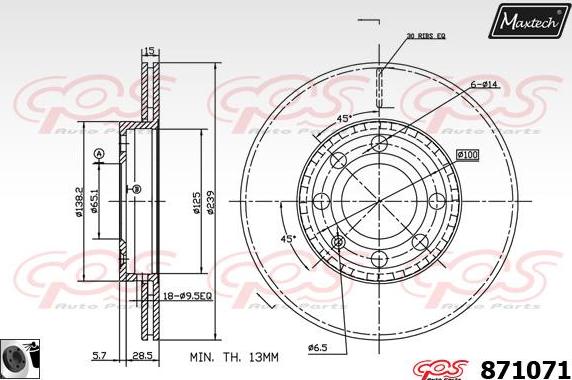 Maxtech 70200554 - Ремкомплект, гальмівний супорт autozip.com.ua