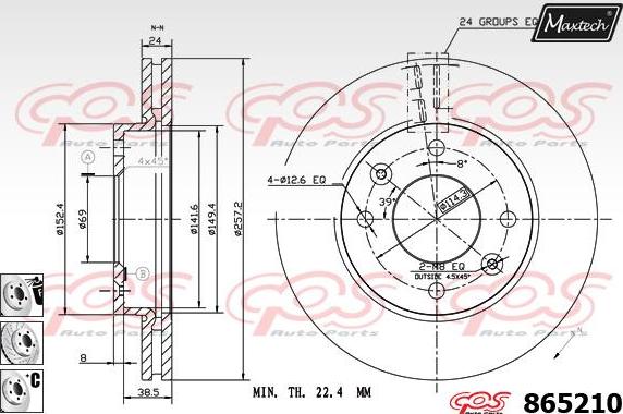 Maxtech 861034 - Гальмівний диск autozip.com.ua