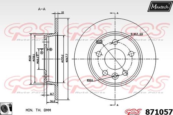 Maxtech 70200508 - Ремкомплект, гальмівний супорт autozip.com.ua