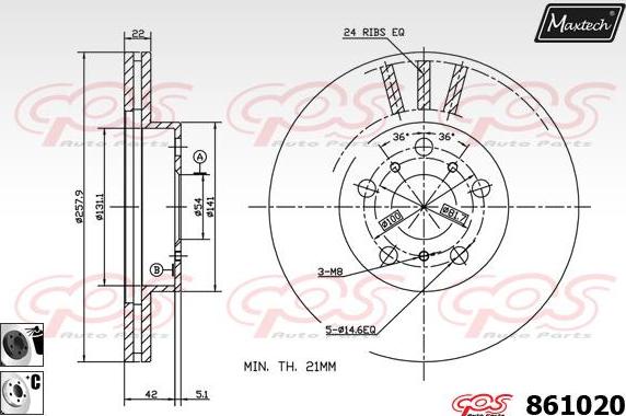 Maxtech 70200529 - Ремкомплект, гальмівний супорт autozip.com.ua