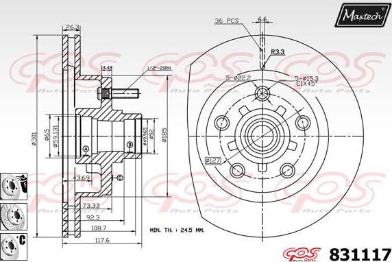 Maxtech 70200193 - Ремкомплект, гальмівний супорт autozip.com.ua