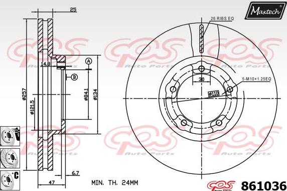 Maxtech 70203046 - Ремкомплект, гальмівний супорт autozip.com.ua