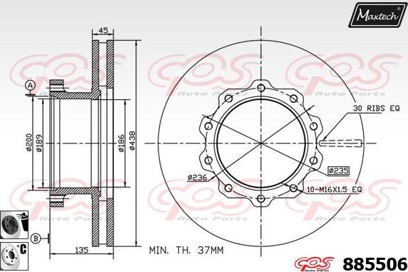 Maxtech 70200116 - Ремкомплект, гальмівний супорт autozip.com.ua