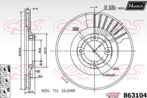 Maxtech 70203007 - Ремкомплект, гальмівний супорт autozip.com.ua