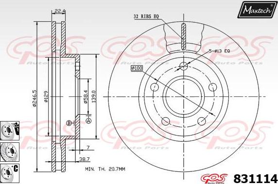 Maxtech 71810211 - Направляючий болт, корпус скоби гальма autozip.com.ua