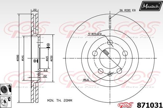 Maxtech 70200862 - Ремкомплект, гальмівний супорт autozip.com.ua