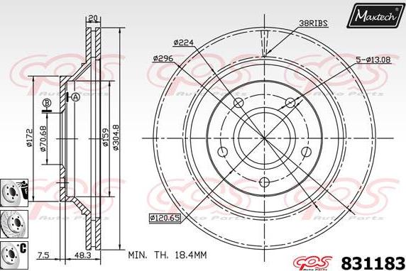 Maxtech 70200877 - Ремкомплект, гальмівний супорт autozip.com.ua