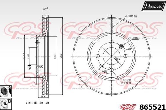 Maxtech 70200340 - Ремкомплект, гальмівний супорт autozip.com.ua