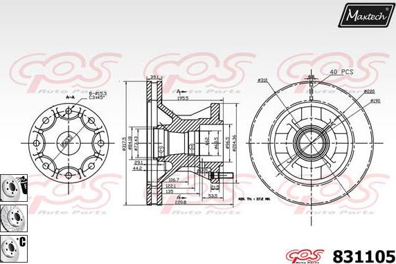 Maxtech 70200315 - Ремкомплект, гальмівний супорт autozip.com.ua