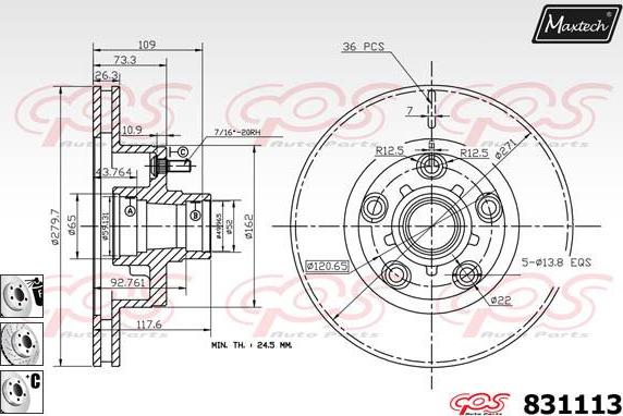 Maxtech 72936027 - Поршень, корпус скоби гальма autozip.com.ua