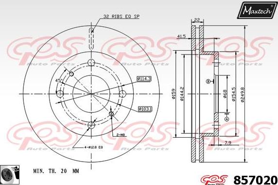 Maxtech 70200260 - Ремкомплект, гальмівний супорт autozip.com.ua