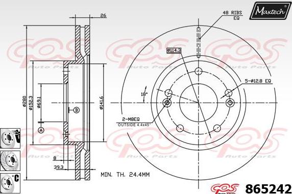 Maxtech 70200203 - Ремкомплект, гальмівний супорт autozip.com.ua