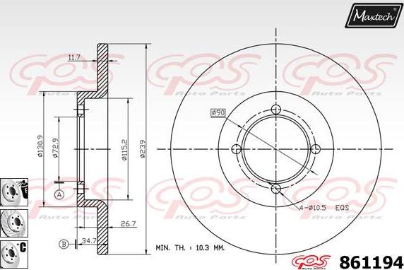 Maxtech 70200210 - Ремкомплект, гальмівний супорт autozip.com.ua