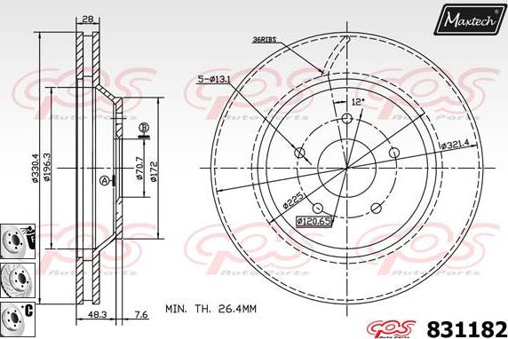 Maxtech 70200276 - Ремкомплект, гальмівний супорт autozip.com.ua