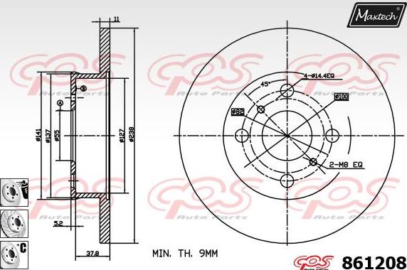 Maxtech 70203002 - Ремкомплект, гальмівний супорт autozip.com.ua