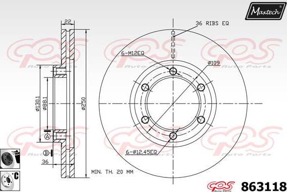 Maxtech 70203018 - Ремкомплект, гальмівний супорт autozip.com.ua