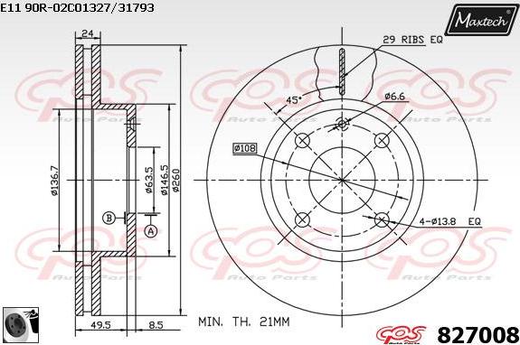 Maxtech 71810093 - Направляючий болт, корпус скоби гальма autozip.com.ua