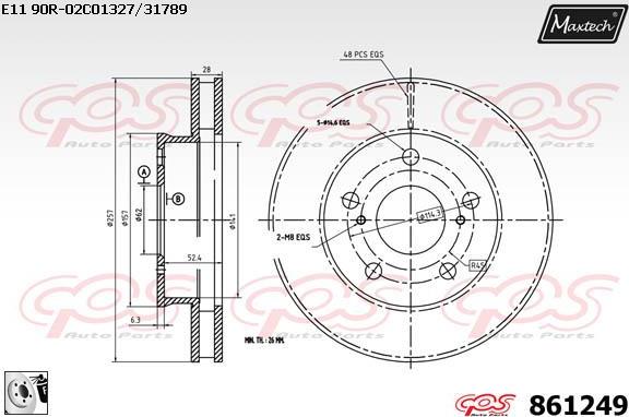 Maxtech 71810043 - Направляючий болт, корпус скоби гальма autozip.com.ua