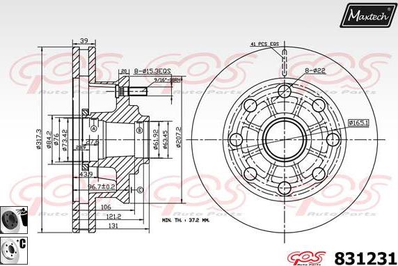 Maxtech 71810047 - Направляючий болт, корпус скоби гальма autozip.com.ua