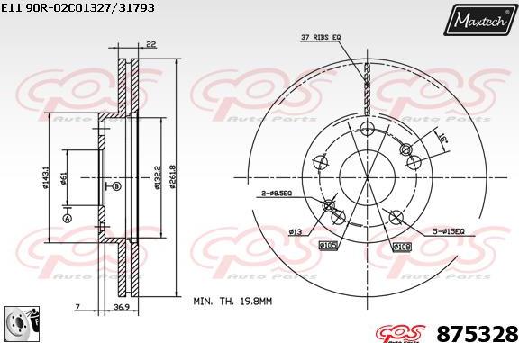 Maxtech 71810058 - Направляючий болт, корпус скоби гальма autozip.com.ua