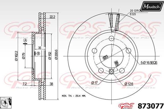 Maxtech 71810060 - Направляючий болт, корпус скоби гальма autozip.com.ua