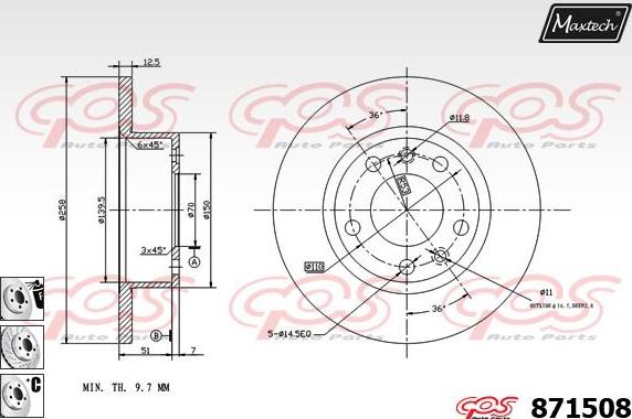 Maxtech 71810068 - Направляючий болт, корпус скоби гальма autozip.com.ua