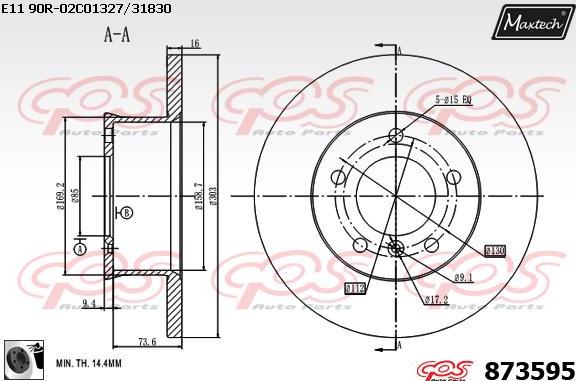 Maxtech 71810063 - Направляючий болт, корпус скоби гальма autozip.com.ua