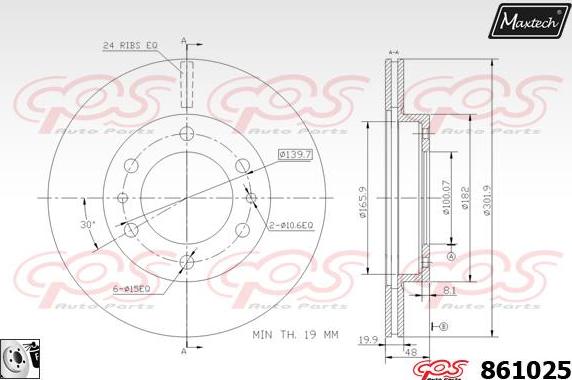 Maxtech 71810006 - Направляючий болт, корпус скоби гальма autozip.com.ua